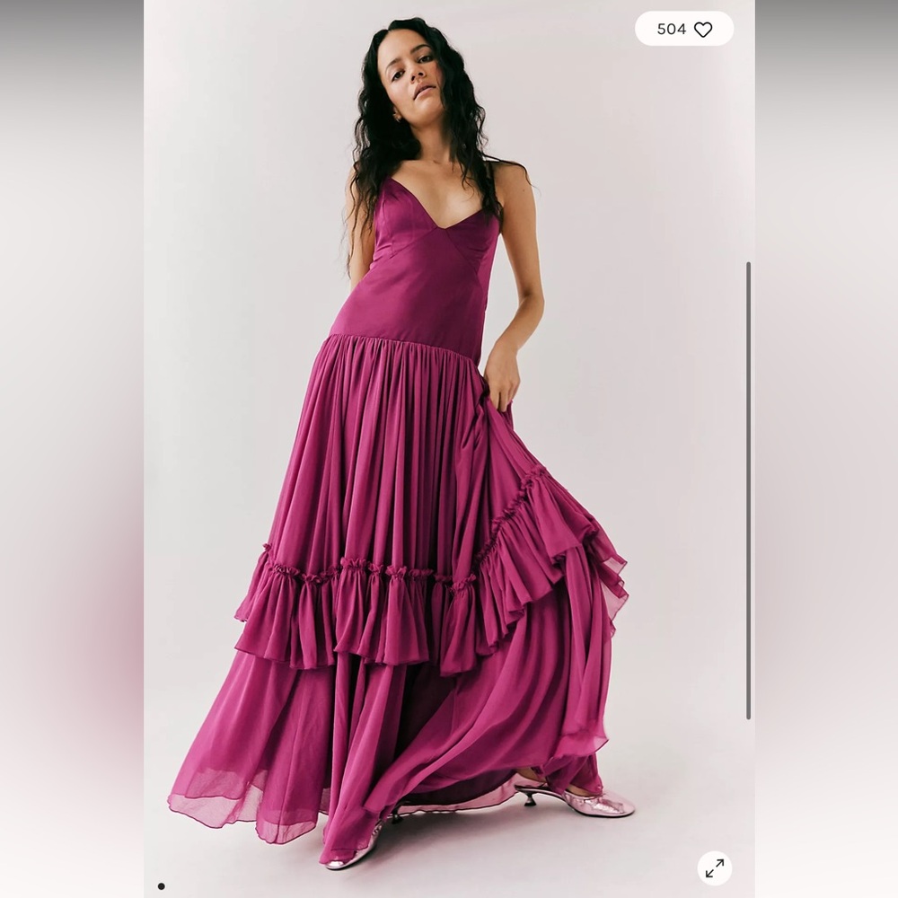 Free People Soliana Maxi Dress - Magenta